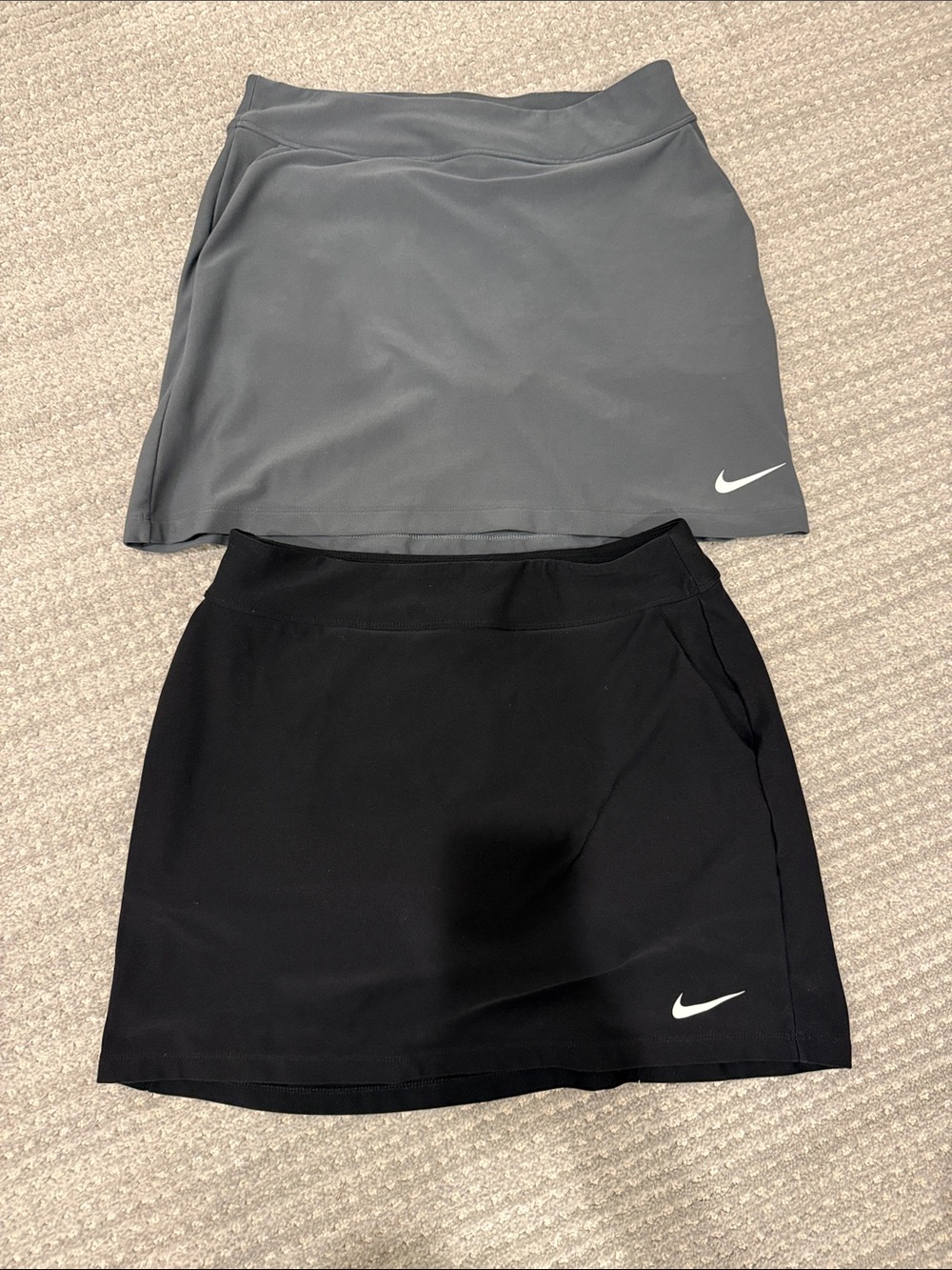 Two Nike Women's Athletic Golf Skorts - Black and Gray